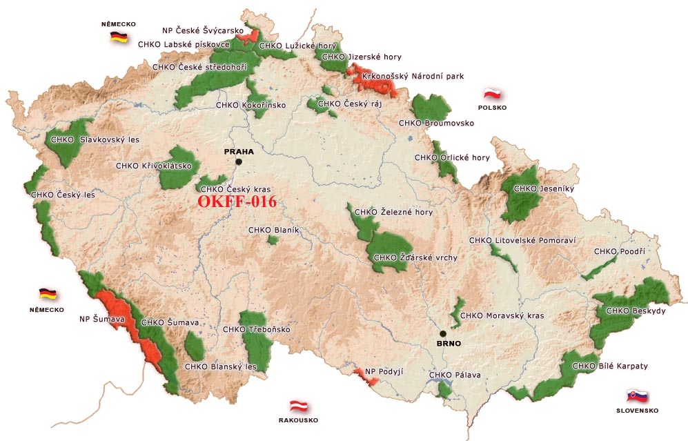 Mapa NP a CHKO - Český kras