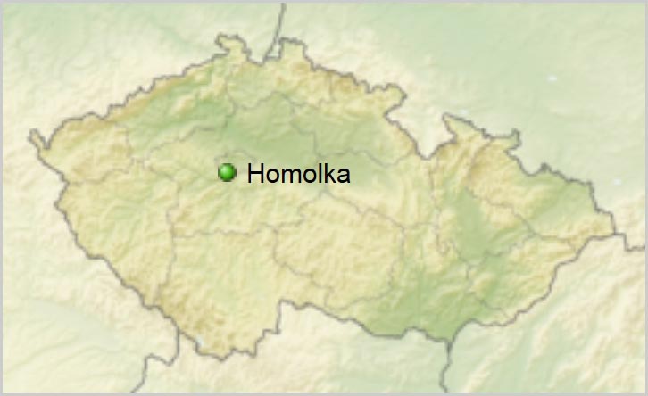 Map NR Homolka in the Czech Republic