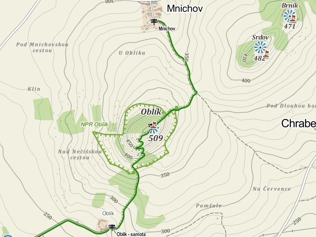Map of NNR Oblik Hill