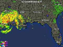 Radarov data Texas a Louisiana.