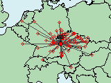 UHF contest 2010 - mapa QSO na 23cm