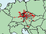 2. SUBREGIONAL CONTEST 2012 - mapa QSO na 23cm