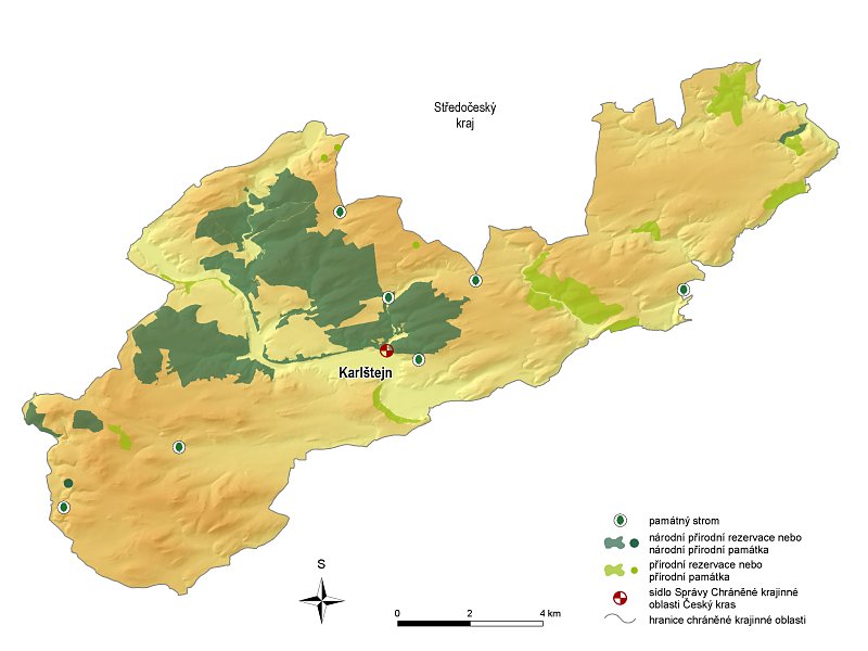 Map of PLA Bohemian Karst